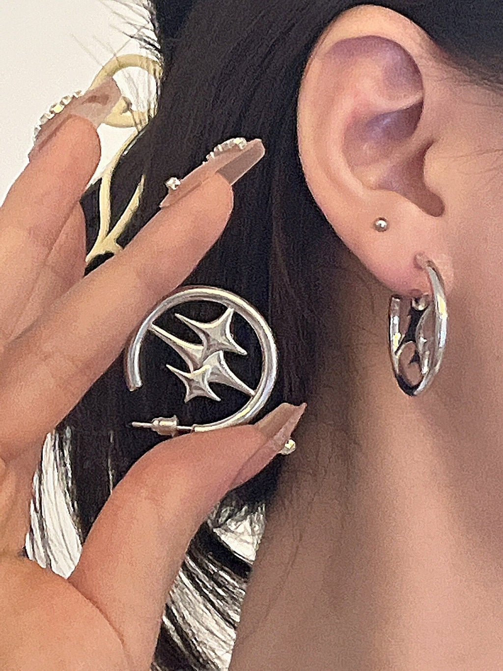 Korean Fashion Star Cross Earrings Pi-Mart