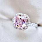 Women's Classic Super Shiny Square Diamond Princess Ring