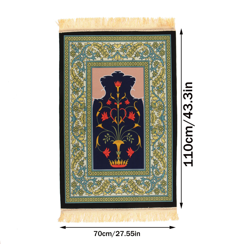 1pc Luxury Muslim Prayer Mat, Non-Slip Printed Islamic Kabah, Soft Worship Cushion, Meditation Rug, Pilgrimage Blanket, Islamic Prayer Carpet, Ideal Islamic Gift Lootquake LLC