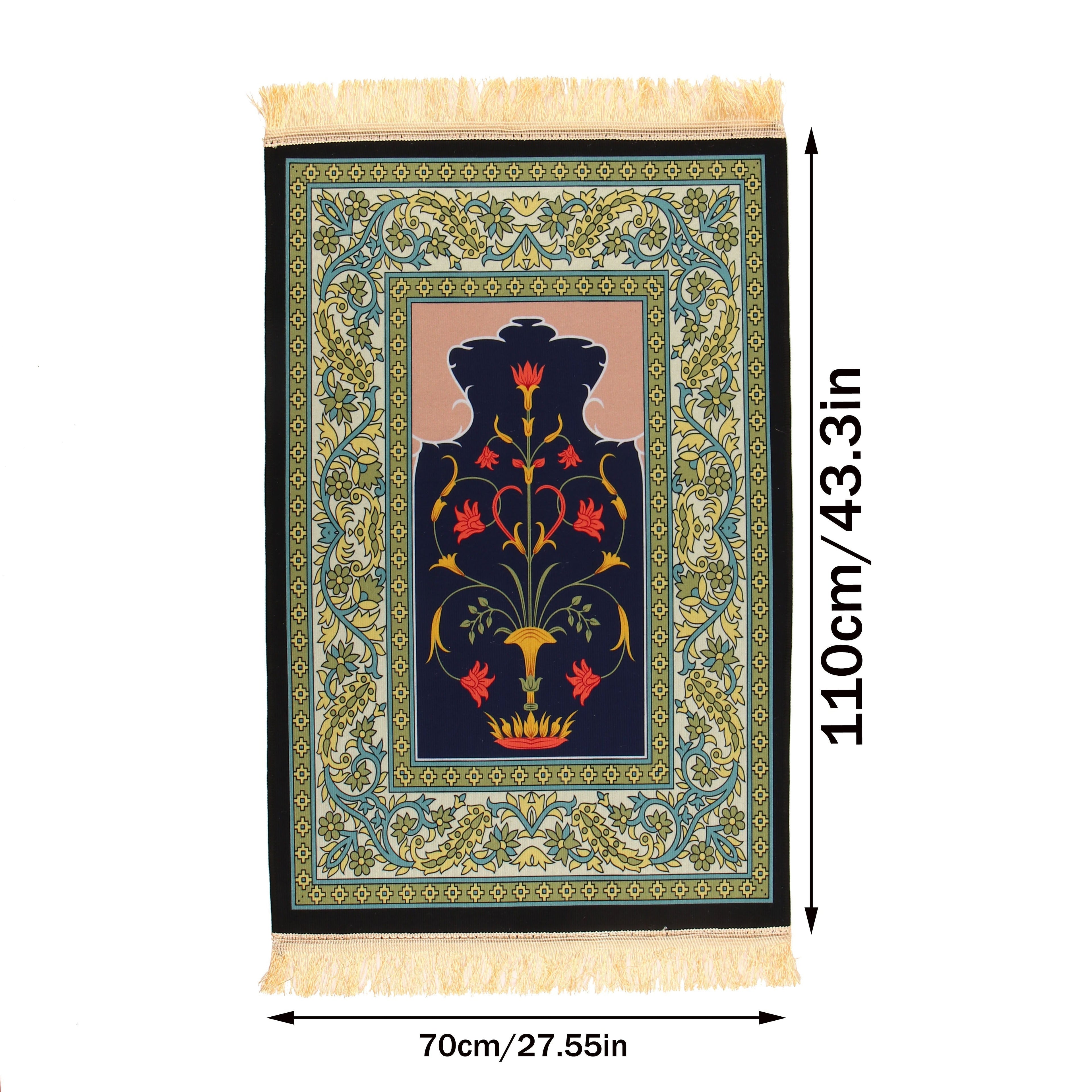 1pc Luxury Muslim Prayer Mat, Non-Slip Printed Islamic Kabah, Soft Worship Cushion, Meditation Rug, Pilgrimage Blanket, Islamic Prayer Carpet, Ideal Islamic Gift Lootquake LLC