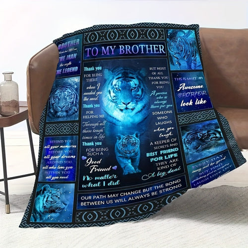 1pc Soft & Cozy Flannel Blanket - Warm, Plush, and Lightweight for Bed, Bedroom, Study, Travel, and Camping - Perfect Gift for Brother Lootquake LLC