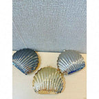 Women's Sparkly Seashell Acrylic Clutch - Metallic Evening Purse for Party & Prom