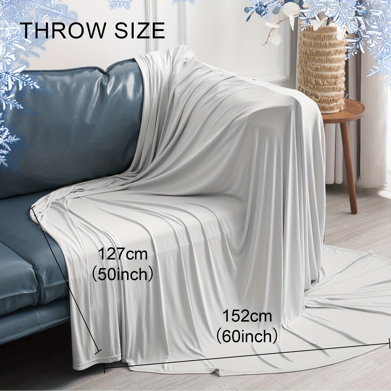 Cooling Blanket For Hot Sleepers - Soft, Breathable, Lightweight, Portable Silky Durable Single Layer Throw With Reversible Design, Ideal For Home Office Travel Car, Summer Use, Machine Washable - 1Pc Lootquake LLC