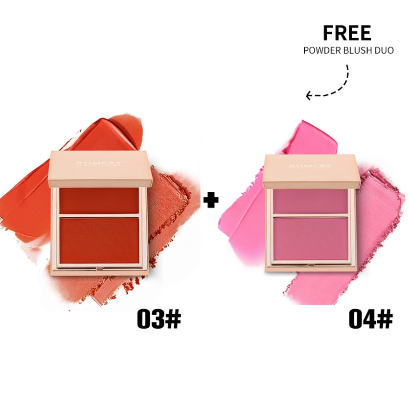 PHOFAY Double-Take Cream & Powder Blush Duo Pi-Mart