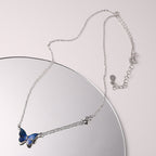 S925 Sliver Color-changed Butterfly Necklace Fashion Novelty Jewelry Pi-Mart