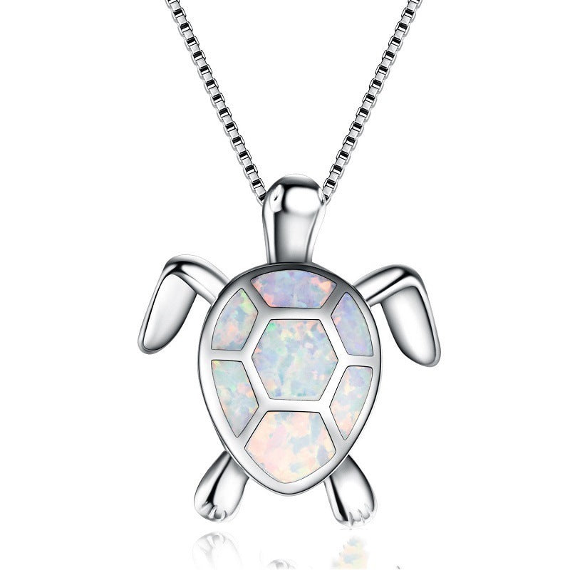 Fashion Turtle Simple Necklace Stud Earrings Set Pi-Mart