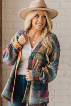 Multicolor Brushed Checked Western Buttoned Jacket Lootquake LLC