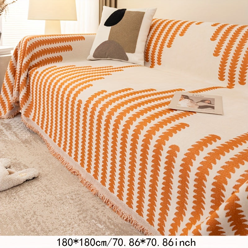 1pc Soft Chenille Sofa Protector - All-Season Universal Fit, Anti-Cat Scratch, Stain-Resistant, Plush Throw Blanket, Living Room and Bedroom Decor Essential - Easy Care, Machine Washable, and Durable Lootquake LLC