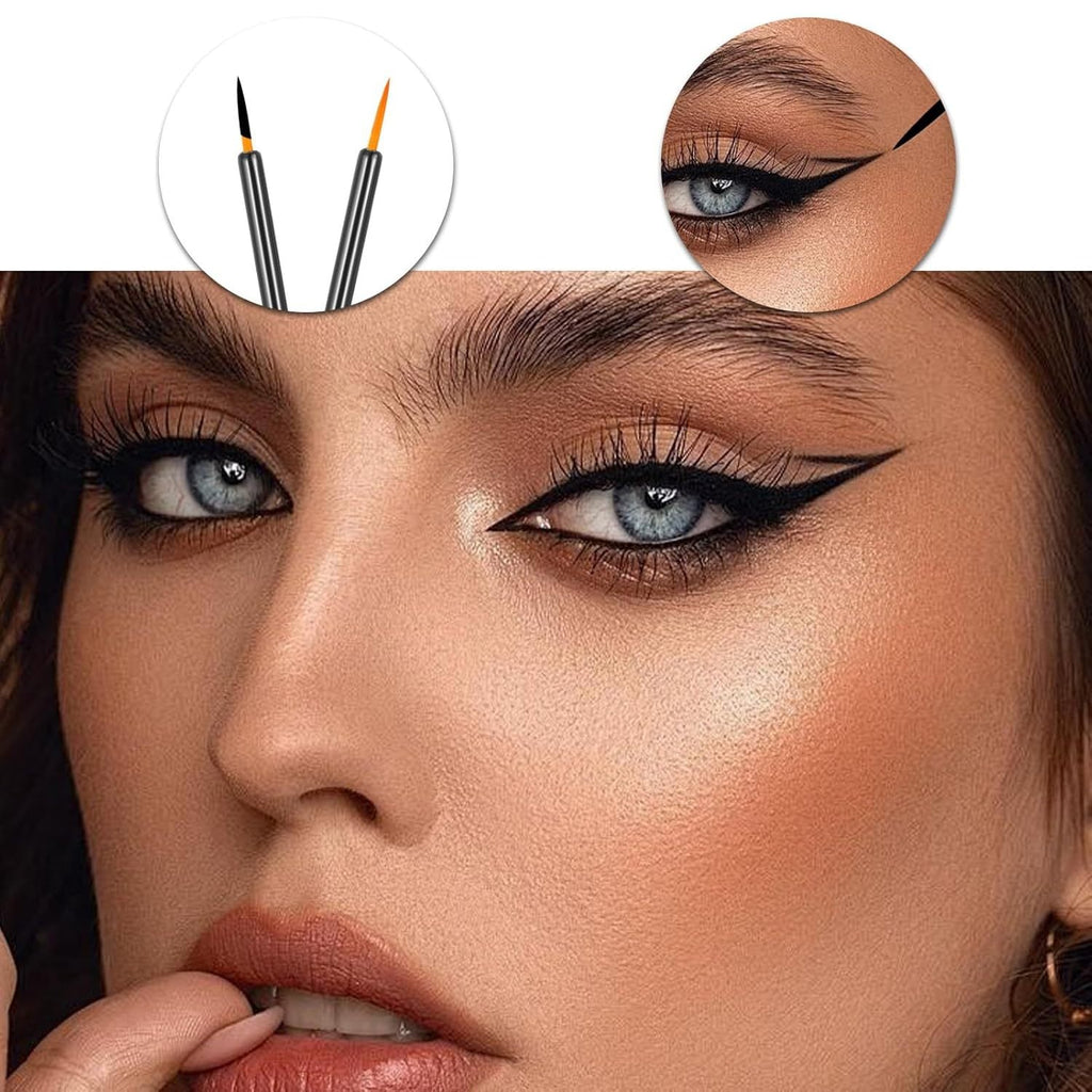 One Hundred Pack Disposable Eyeliner Brushes - Ultra-Fine Point Applicators, Black Cosmetic Eye Wands For Precise Makeup Application Pi-Mart
