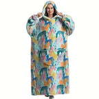 1pc Oversized Cartoon Hooded Blanket Sweatshirt, Ultra Cozy Wearable Fleece Throw for Adults, Extra Warm and Soft Pullover for Lounging, Gift Idea Lootquake LLC