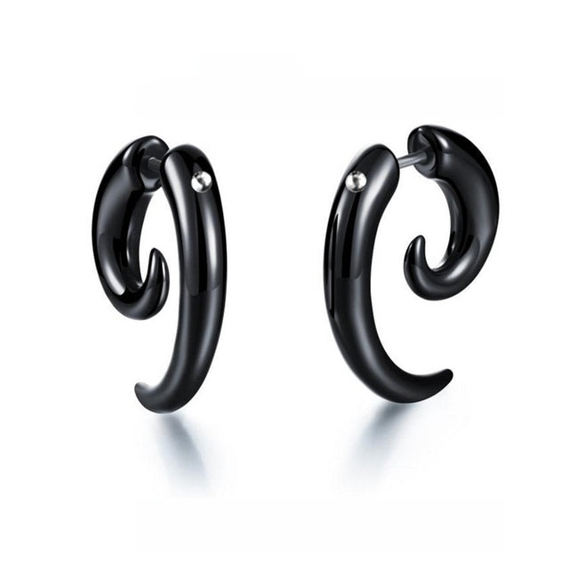 Small Black Punk Stud Earrings Pi-Mart