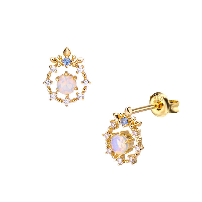 Women's Zircon Anti Allergy Earrings Pi-Mart