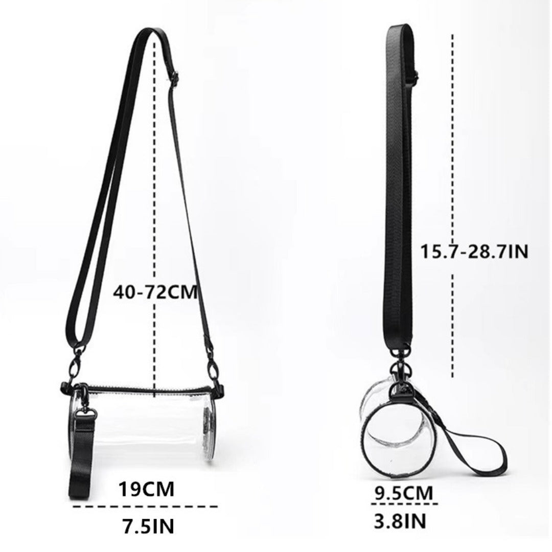 PVC waterproof drum crossbody bag, Transparent small crossbody bag, - SJB-DIAMOND ELITES
