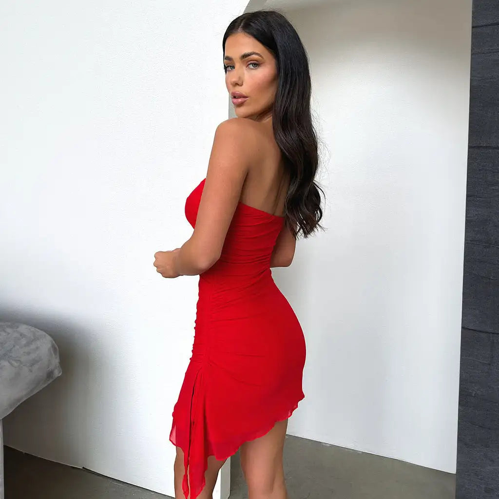 Y2K Tube-top Split Dress Summer Ins Fashion Backless Short Dresses For Women - SJB-DIAMOND ELITES