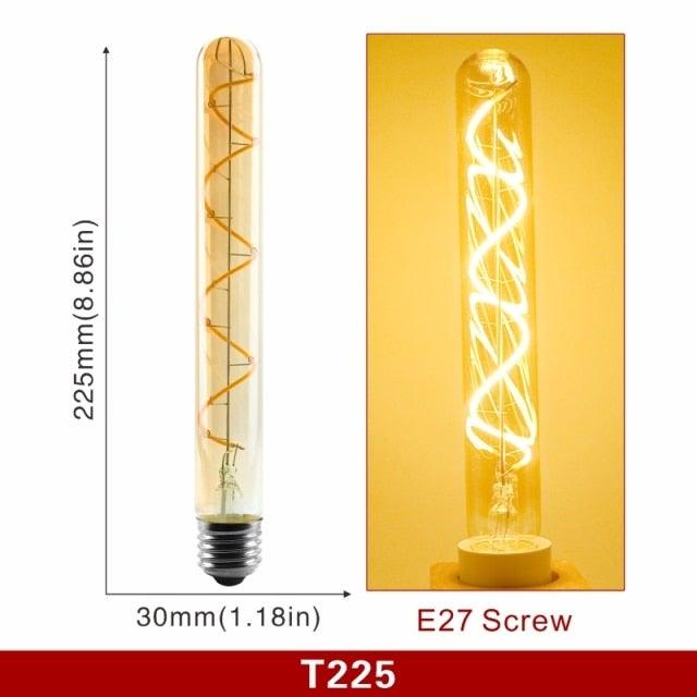 E14 E27 Retro LED Spiral Filament Light Bulb 4W 220V C35 G45 A60 T45 ST64 T185 T225 G80 G95 G125 Vintage Edison Lamp Vintage Filament Light Bulbs Globe Round Stevvex