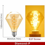 E14 E27 Retro LED Spiral Filament Light Bulb 4W 220V C35 G45 A60 T45 ST64 T185 T225 G80 G95 G125 Vintage Edison Lamp Vintage Filament Light Bulbs Globe Round Stevvex