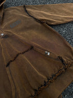 Men's Washed Frayed Hem Hoodie