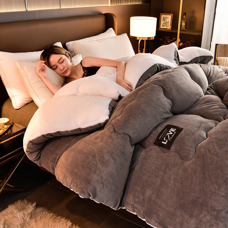 Luxury Winter Thickened Warm Double-sided Milk Velvet Quilt  Fleece Pi-Mart