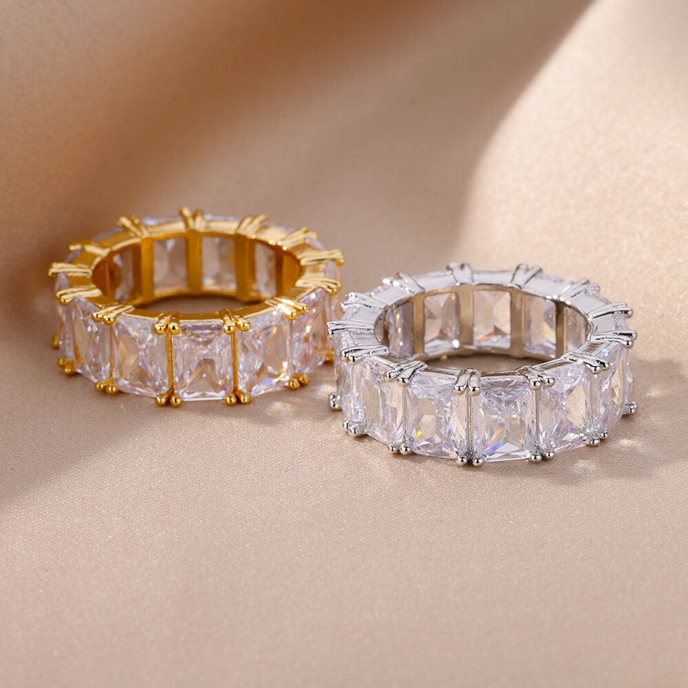 Rectangle Zircon Rings Pi-Mart