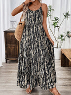 Elegant Black Printed Maxi Dress Chic Charming Long Dress For Women