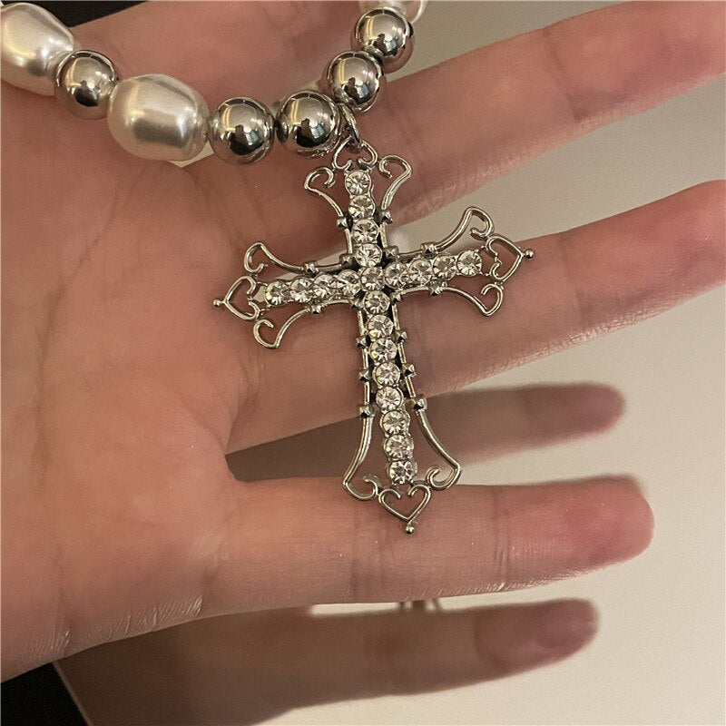 Vintage Minimalist Cross Pendant Necklace Pi-Mart
