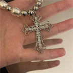 Vintage Minimalist Cross Pendant Necklace Pi-Mart