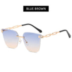 UV400 Cat Eye Sunglasses Frameless - SJB-DIAMOND ELITES