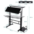 Mobile Standing Computer Workstation Home Office Desk with Wheels and Host Shelf - SJB-DIAMOND ELITES