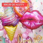 Big Heart Luxury  Decorations Ballons and  Donuts Lip Stick Ice Cream and Rainbow Style Balloons For Kids  Baby and Birthday Decorations Inflatable Helium - SJB-DIAMOND ELITES