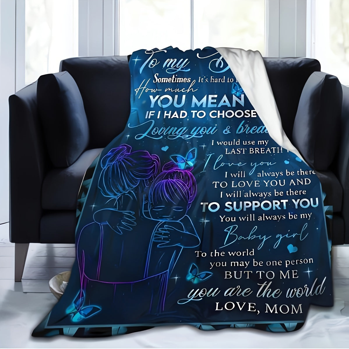 1pc Personalized Blanket - Soft, Cozy, and Heartfelt Gift for Daughter's Birthday, Graduation, and Wedding Celebrations Lootquake LLC