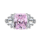 Sterling Silver 8X10 Ice Cut Ring High Carbon Diamond