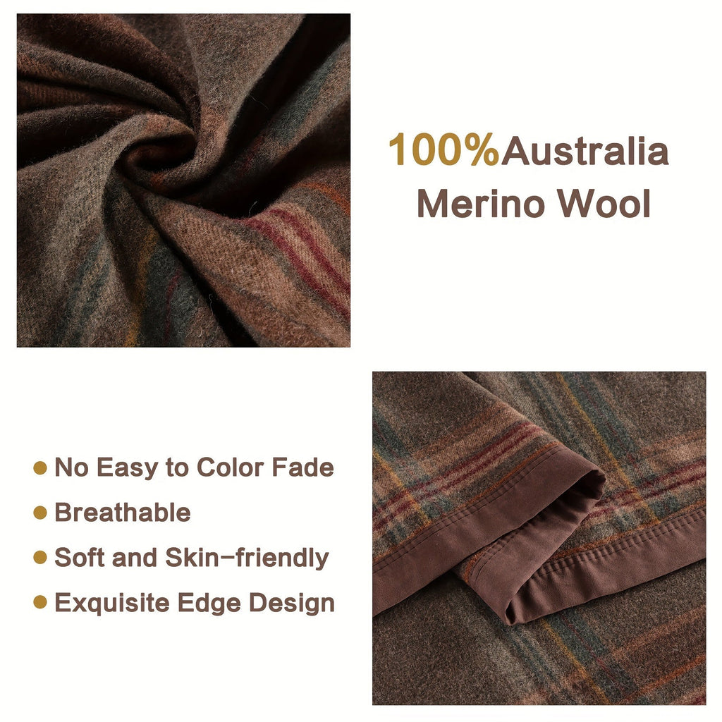 Pure Wool Blanket Throw Queen Size 100% Australian Natural Wool Bed Blanket, Washable Wool Blanket Throw, Hypoallergenic- Non-Itchy Or Scratchy Fabric Lootquake LLC