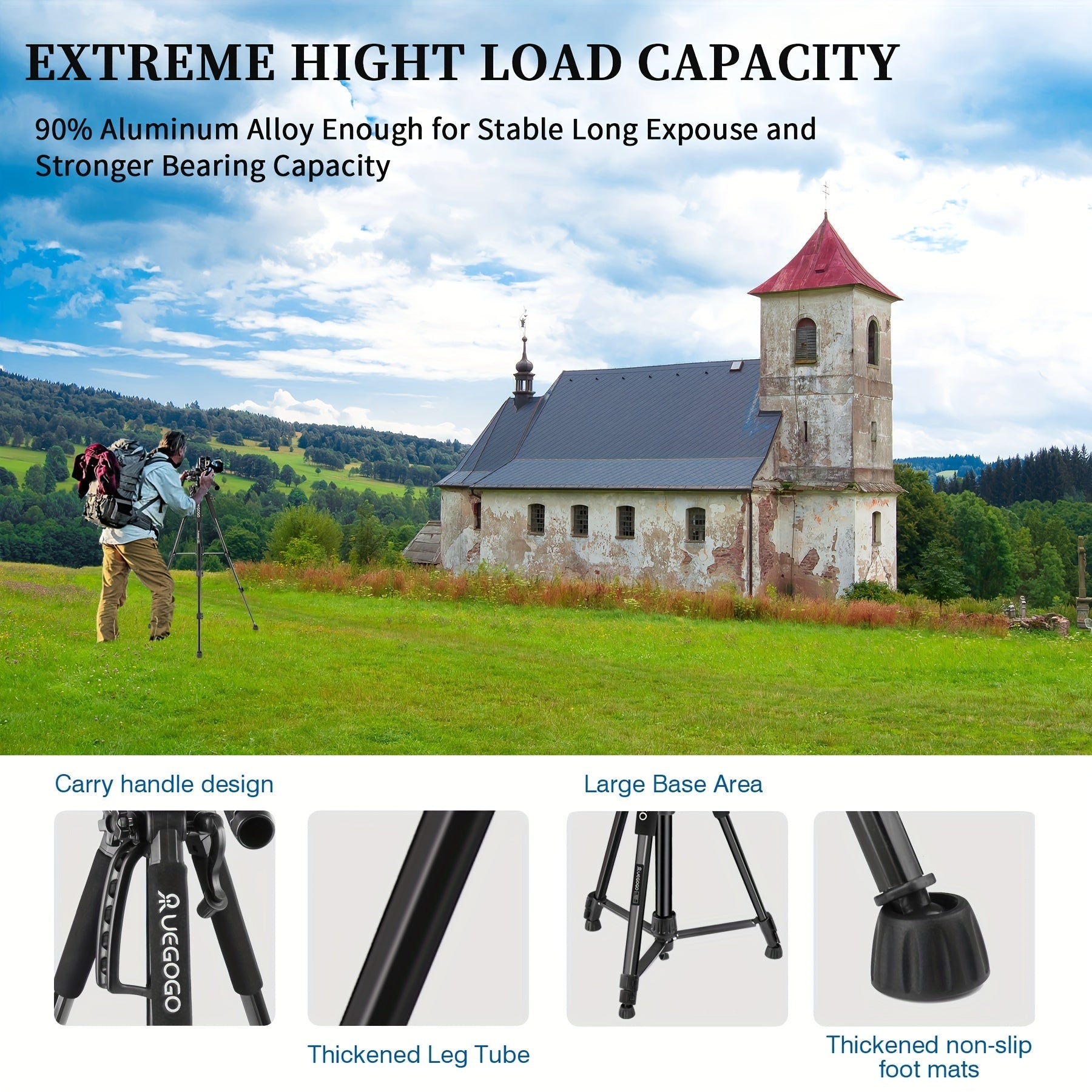 ZOMEI 60 Inch Micro Single-lens Digital Camera Mobile Phone Horizontal And Vertical Shooting Live Portable Aluminum Tripod With Mobile Phone Clip + T-shaped Mobile Phone Clip Lootquake LLC
