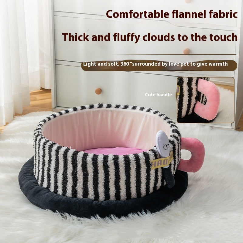 Pet Cat Kennel Striped Three-piece Pet Supplies Pi-Mart