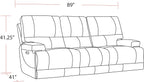 Verona Azure Cordless Power Reclining Sofa And Recliner Set