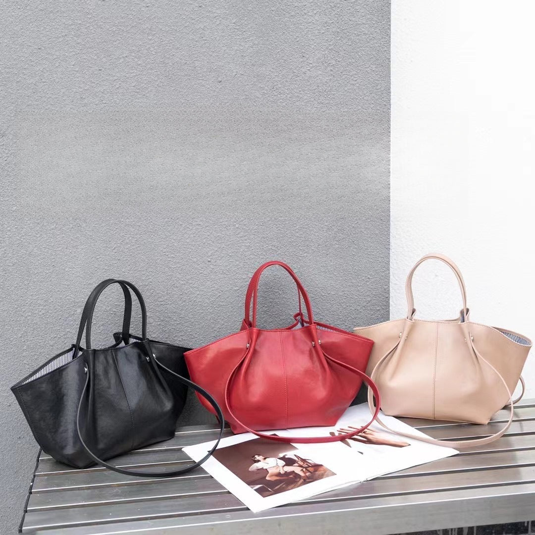 Elegant Genuine Leather Tote Bag – Premium Sheepskin Women's Hand-held Underarm Tote Bag, Versatile 2 in 1 Tote Shoulder Bag for Everyday Chic - SJB-DIAMOND ELITES