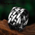 Vintage Weave Stainless Steel Rings Pi-Mart
