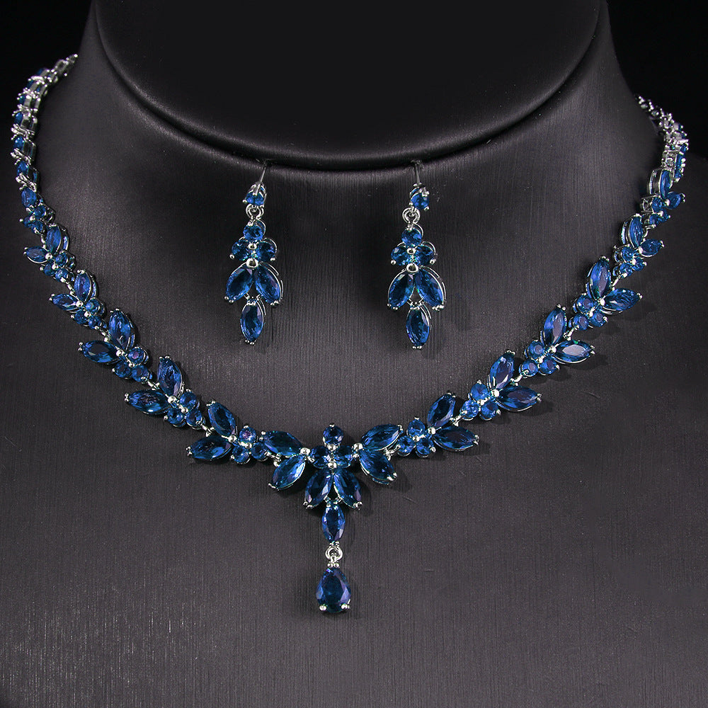 Simple White Bride Zircon Set Women Pi-Mart