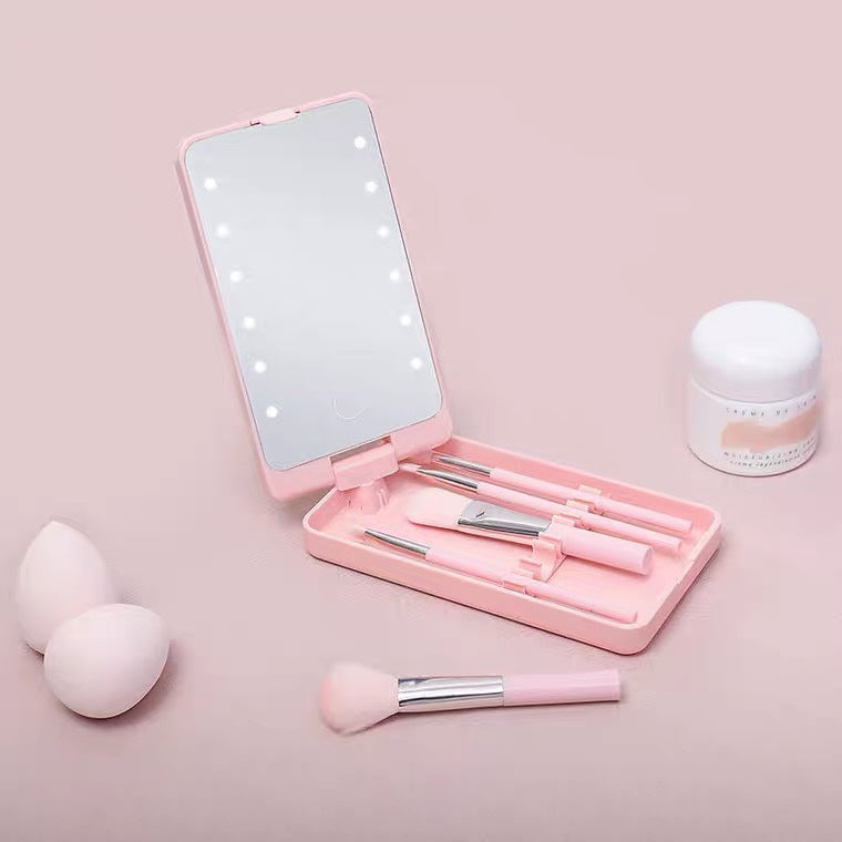 Foldable Rotating Storage Led Cosmetic Mirror Travel Pi-Mart