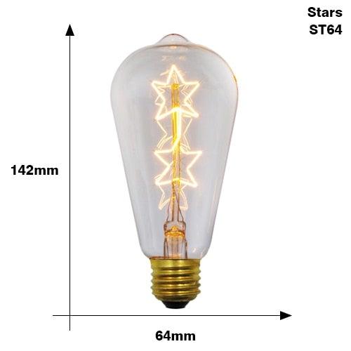 E27 Retro Edison Bulb AC 220V 110V 40W Dimmable Vintage Edison Light bulb ST64 G80 G95 T225 T300 Incandescent Lamp Edison Lamp Bravelight Antique Vintage Light Bulbs, T64 40W 2700K Warm Dimmable, Squirrel Cage Filament Edison Light Bulb for Table Lamp Stevvex
