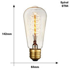 E27 Retro Edison Bulb AC 220V 110V 40W Dimmable Vintage Edison Light bulb ST64 G80 G95 T225 T300 Incandescent Lamp Edison Lamp Bravelight Antique Vintage Light Bulbs, T64 40W 2700K Warm Dimmable, Squirrel Cage Filament Edison Light Bulb for Table Lamp Stevvex