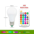 E27 RGB Led Bulb 5W 10W 15W Dimmable 16 Color Changing Magic Bulb GU10 8W AC 220V 110V RGB White IR Remote Control Night Light LED Light Bulb, Color Changing Light Bulb with Remote