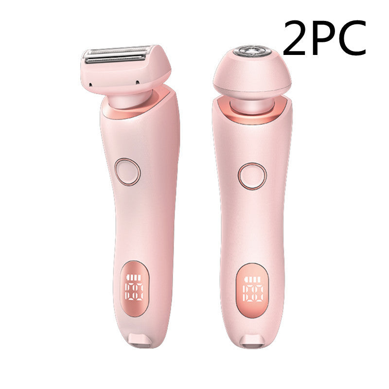 2 In 1 Hair Removal Epilator USB Rechargeable Trimmer Women Body Razor Face Leg Armpit Bikini Hand Pubic Shaver Hair Remover Pi-Mart
