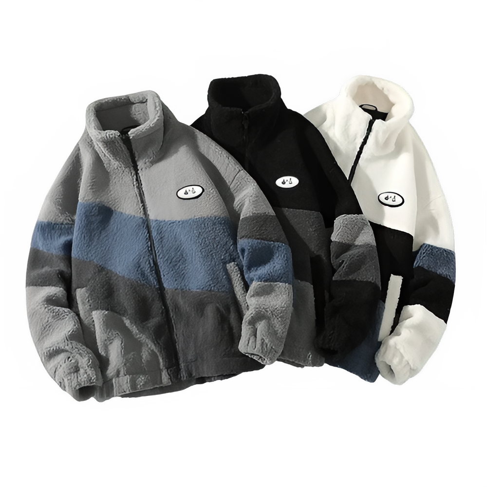 Men's Jacket Oversize Contrast Color Coat Warm Male Outwear Winter Parkas Jacket Men's Clothes Pi-Mart
