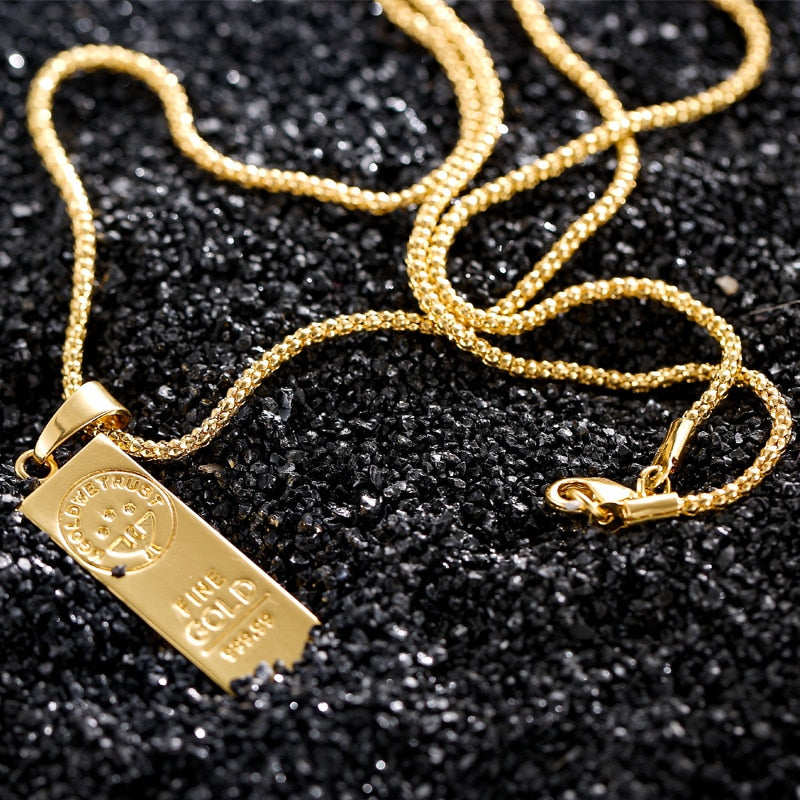 Gold Color Bar Necklace Pi-Mart