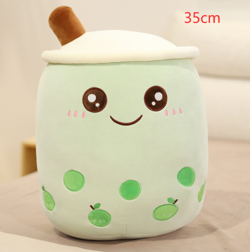 Cute Fruit Drink Plush Stuffed Soft Strawberry Milk Tea Plush Boba Tea Cup Toy Bubble Tea Pillow Cushion Kids Gift Pi-Mart