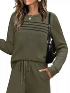 Plus Comfort Duo: Versatile Top & Pants Ensemble THRIXINE