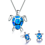 Fashion Turtle Simple Necklace Stud Earrings Set Pi-Mart