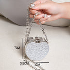 Elegant Mini Double Sided Rhinestone Purse – Heart Shaped Acrylic Mirror Bag, Trendy Mini Lipstick Purse for Prom, Party, and Wedding Events – Stylish evening Prom Bags Clutch - SJB-DIAMOND ELITES