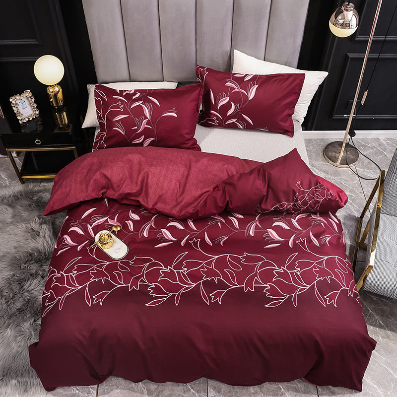 Three-piece Bedding Set, Plain Quilt Cover, Pillowcase, Four-piece Set Without Bed Linen Pi-Mart